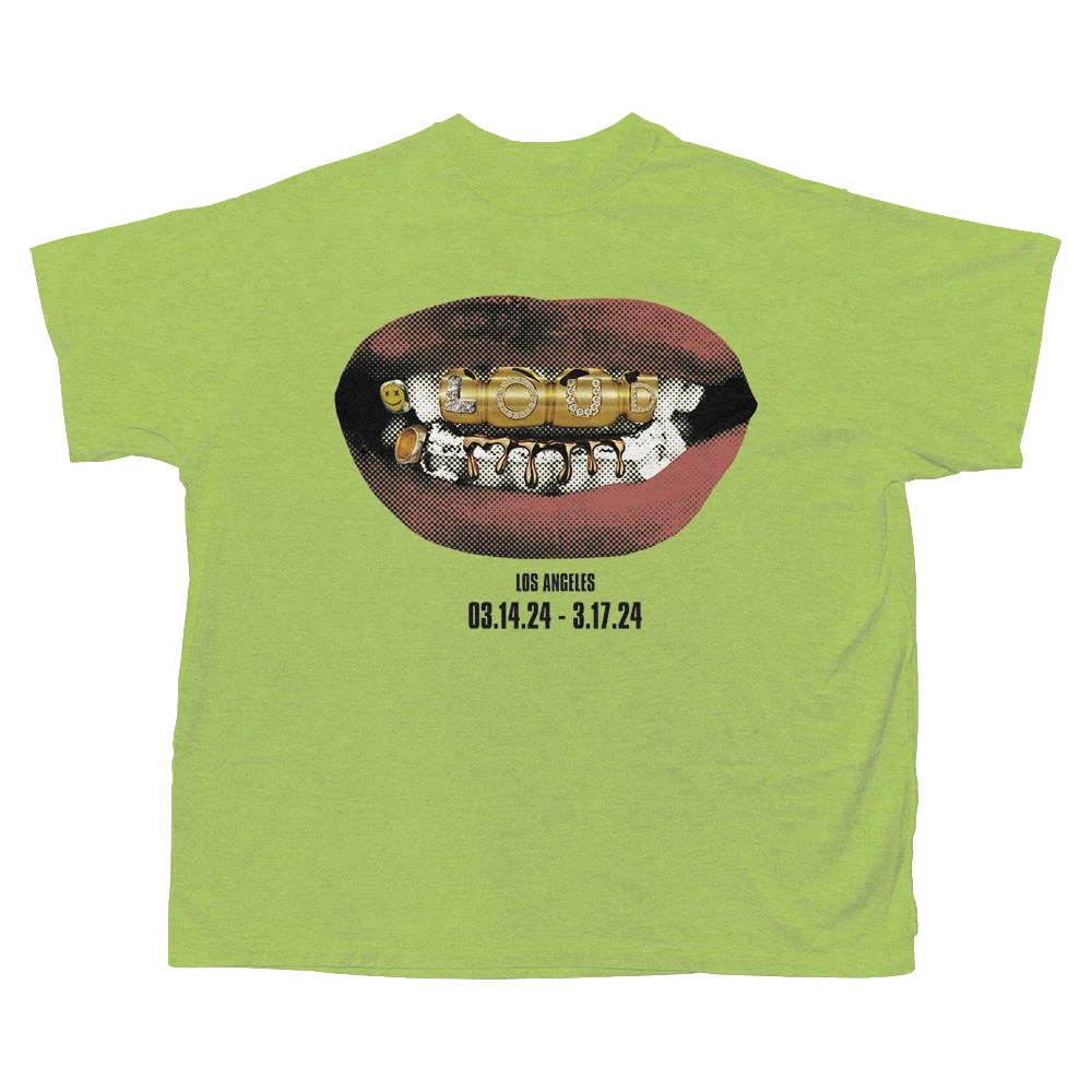 RL LA 24 Loud Mouth Grill Bling Lime Tee