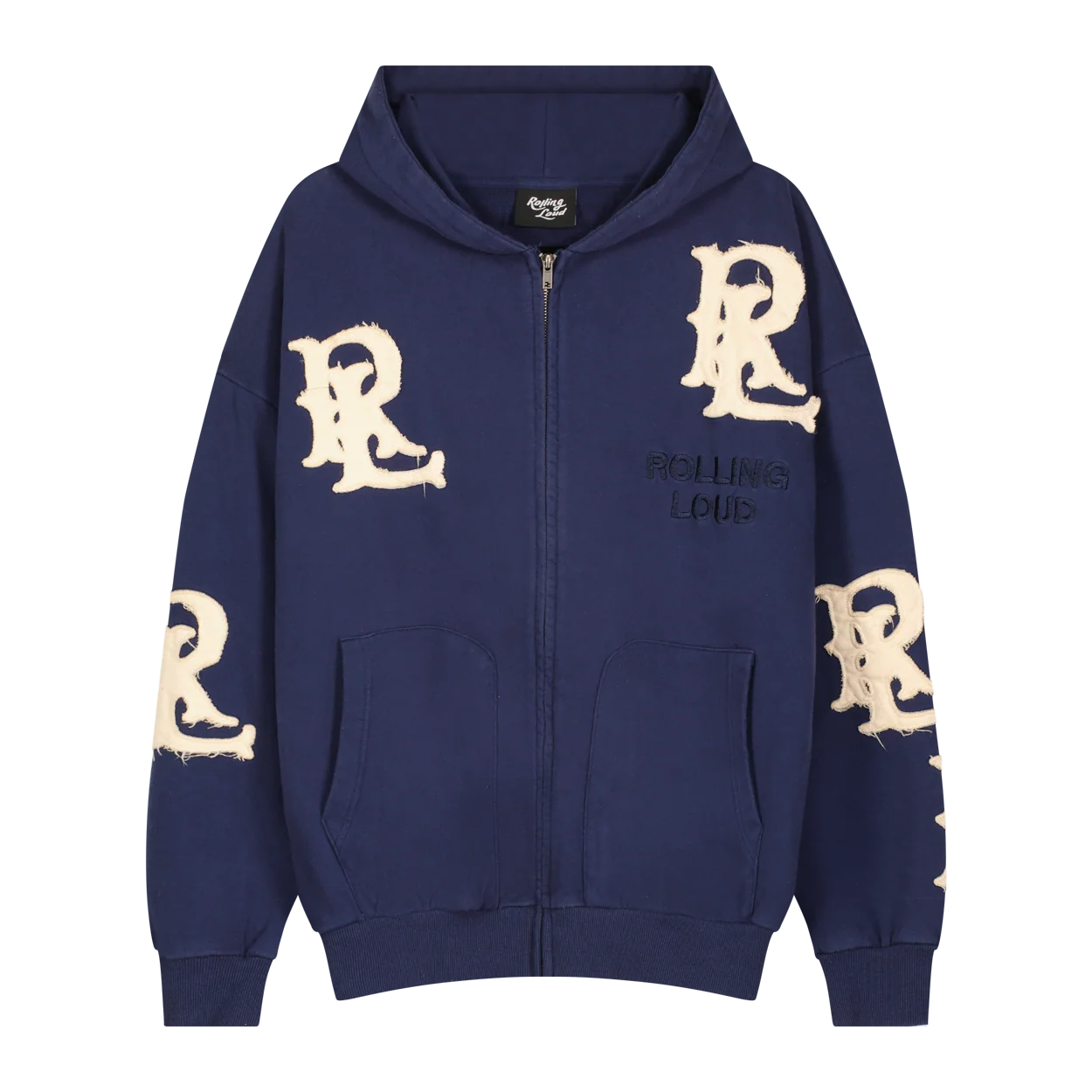 RL LA 25 Applique RLs Navy Zip Hoodie