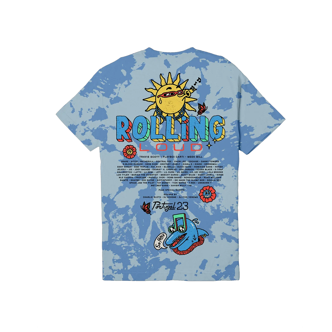 RL Portugal 23 Loud N Friends Blue Cloud Dye Lineup Tee - Image 2