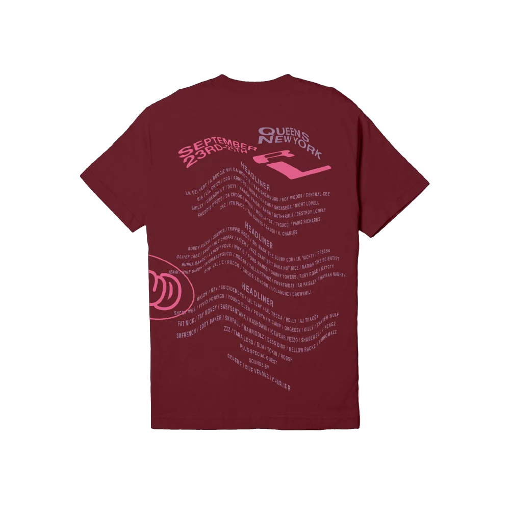 RL Warped T Shirt Maroon NYC 22 - Image 2