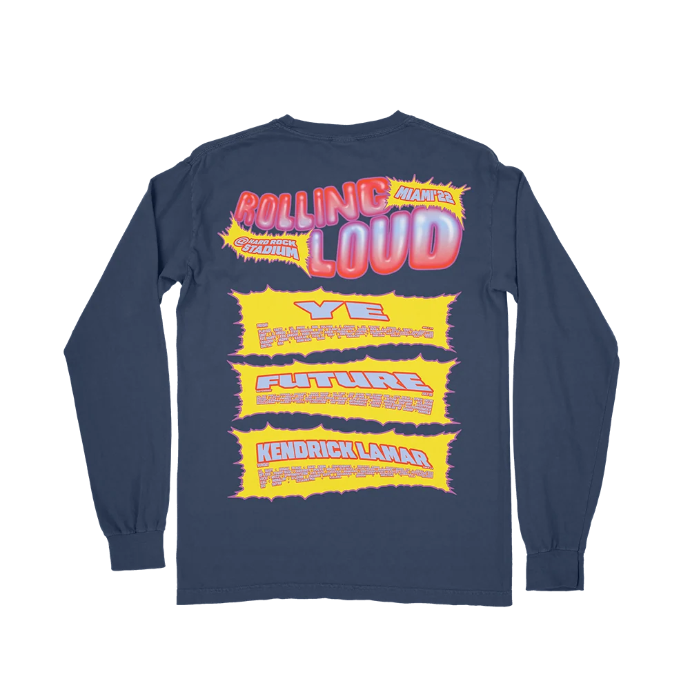 RL Word Of Mouth LS Tee Navy Miami 22' - Image 2