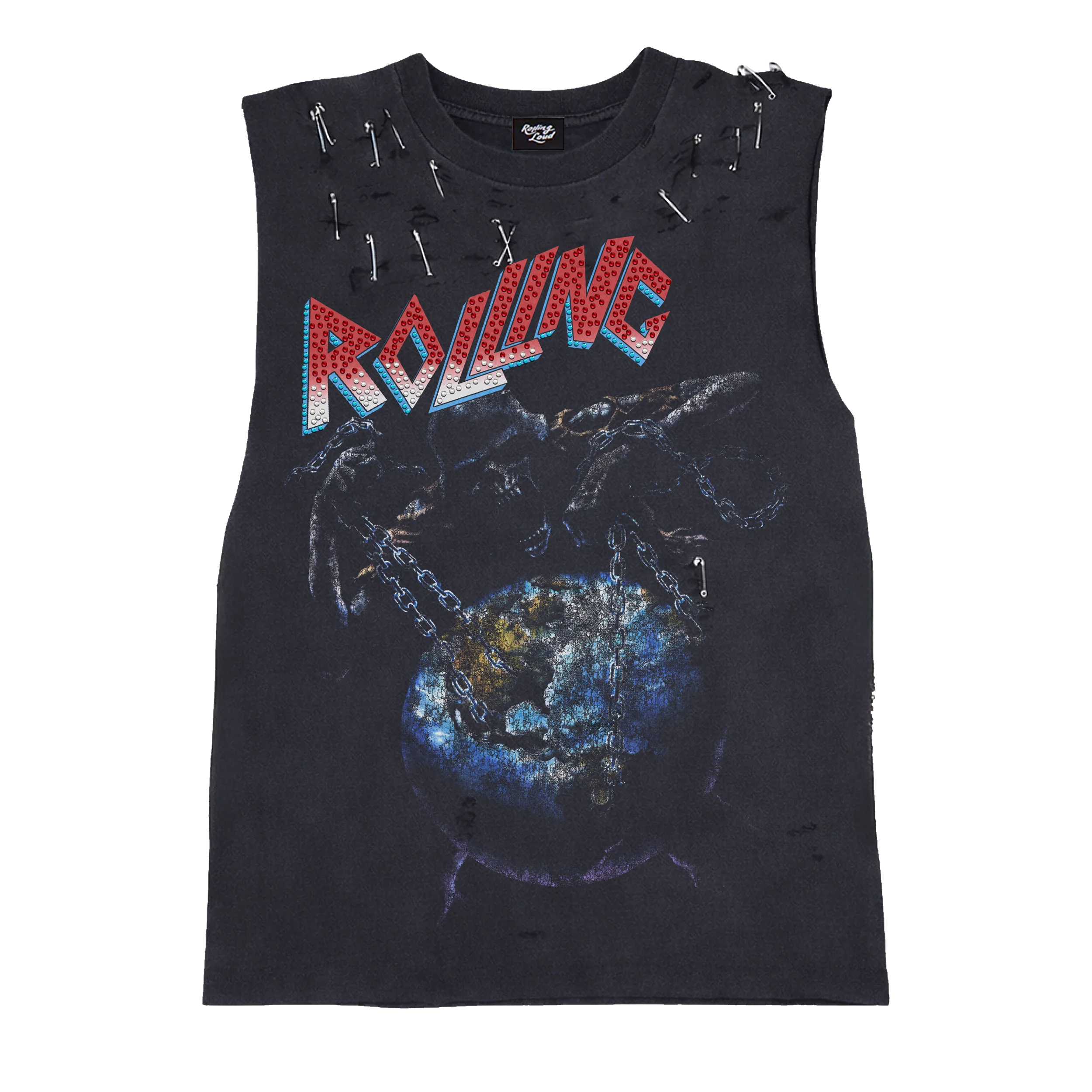 World Tour in Chains Black Muscle Tank